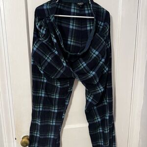 Aeropostale Navy and Teal Plaid Women's Pajama Pants